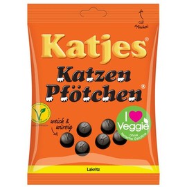 German KATJES Katzen Pfotchen -Kitty Feet Licotice gummy bears- Pack of 2 - Total 400 g