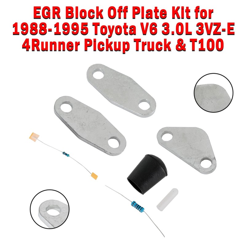Areyourshop EGR Block Off Plate Kit for 1988-1995 To-yo-ta V6