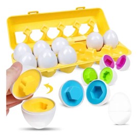 Juego Montessori De Huevos Coloridos 12 Piezas Educativas                                                                                             