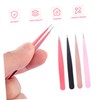 Baluue 4pcs Stainless Steel Eyebrow Clips Pointed Tweezers for Precision