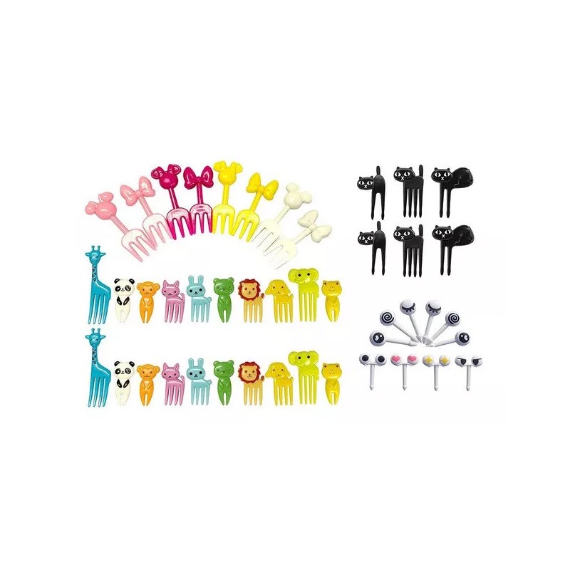 K&H Mini Palillos Tenedores De Animales Bebe Niños 50 Pz