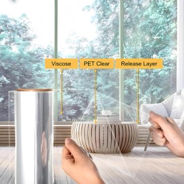 Clear Security Safety Window Film, PET Shatterproof Film for Glass Windows, Anti Shatter Glass Protective Film Windshield Protective Film for Home and Office, 24in x16.4ft