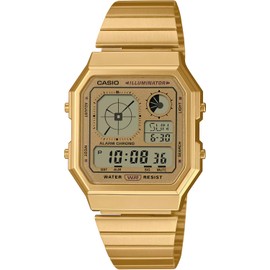 Casio Standard Analog Display Digital Wristwatch, Vintage Series, A130 Series, Unisex, Overseas Model, Gold A130WEG-9A, Retro