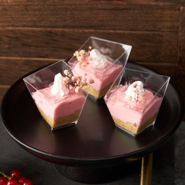 MATANA 100 Mini Plastic Dessert Bowls, Dessert Glasses for Parties, 70 ml, Small Dessert Finger Food Bowls, Dessert Cups, Plastic Cups Dessert Cups