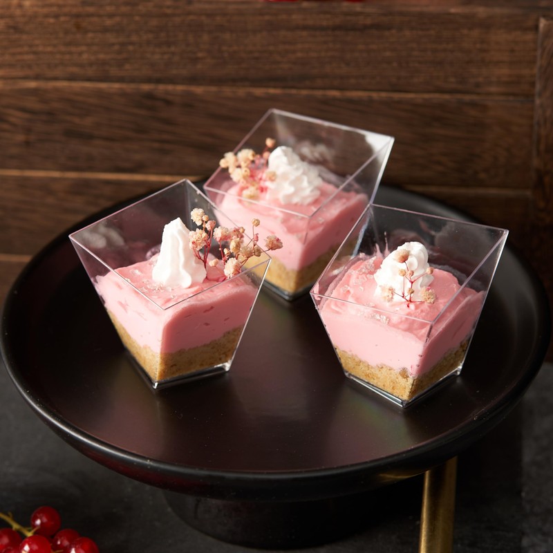 MATANA 100 Mini Plastic Dessert Bowls, Dessert Glasses for Parties,