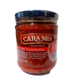 CARA MIA Italian Style Tomato Bruschetta 6 Glass Jars Net Wt. 14.8 oz. 420g. each