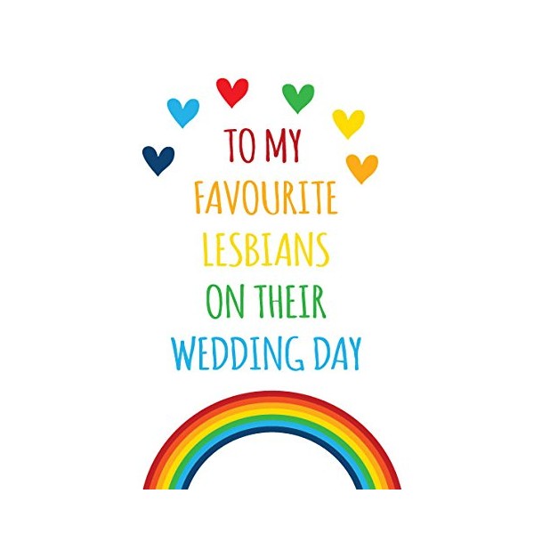 Cheeky Chops Funny Cheeky LGBT Gay Wedding Cards - to My Favourite Lesbians on Their Wedding dayL8, Full colour, L8