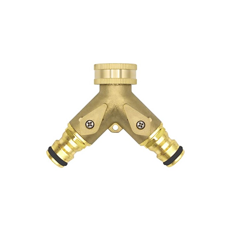 VARIOSAN 13149 Push-fit Y-Splitter with Stopcocks 3/4 Inch Brass Blank