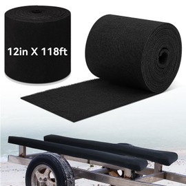 Timgle Boat Trailer Bunk Carpet Polyester Marine Carpet Boat Trailer Accessories Boat Trailer Parts Marine Trailer Padding for Outdoor Boat Trailers(Black,12 Inches X 118 ft)
