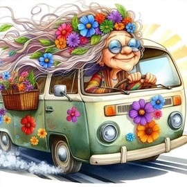 LWZAYS Car Stamped Cross Stitch Kits - Needlepoint Counted Cross Stitch Kits for Beginners Adults, Patterns Dimensions Embroidery Kits Arts and Crafts (11CT Without Frame)