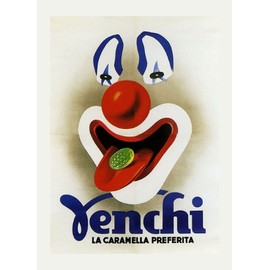 Venchi Candy Clown Pierrot Italy Italia 16" X 22" Image Size Vintage Poster Reproduction
