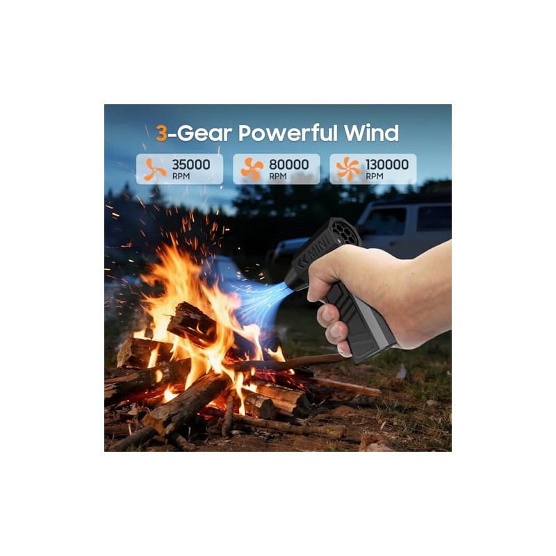 Compressed Air Duster, 130,000RPM Super Power Electric Air Duster, 3-Gear
