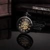 TREEWETO Steampunk Transparent Open Face Pocket Watch for Men Women