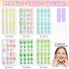 Pack of 240 False Children's Nails, Glue-On Nails for Girls
