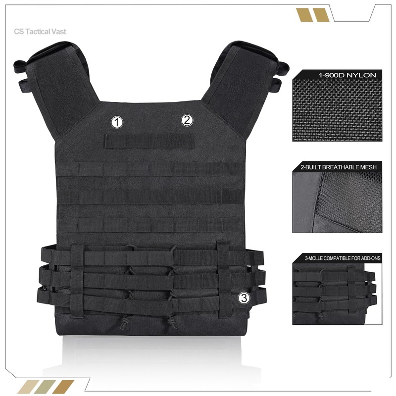 KUIEDIS Tactical Outdoors Vest,Lightweight Airsoft Vest,Adjustable Breathable Paintball Police BattleVest