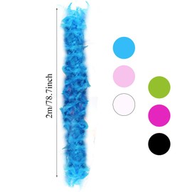 Jerbro, 6 Pcs Feather Boa Colorful Soft Feather Boa for Women and Girls Glamour Party Costume Party Birthday Fancy Dress Carnival Hen Party - 2 Metres, red