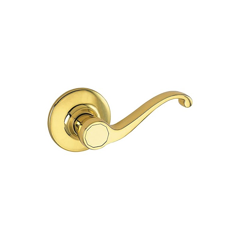 Design House Scroll Dummy Door Lever, Polished Brass, 6.375 in