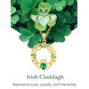 TANGPOET Gold Claddagh Necklace for Women 925 Sterling Silver Irish