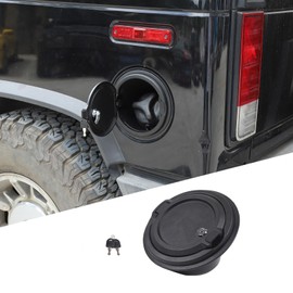Fuel Door Locking Gas Tank Cap Cover Compatible with Hummer H2 2003-2009, Aluminum Gas Cap Fuel Filler Door Cover, Gas Tank Doors Trim Accessories