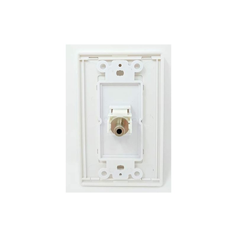 RiteAV - 1 3.5mm Audio-Headphone Jack Port Wall Plate Screwless