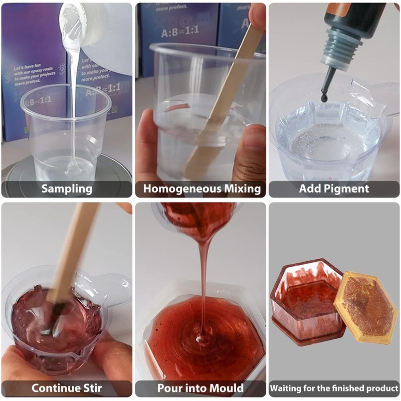 5 PCS Jar Resin Molds Kits with Lid, Epoxy Resin