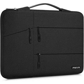 MOSISO 360 Protective Laptop Sleeve Compatible with MacBook Pro 16 inch 2021 2022 M1 Pro/Max A2485/2019-2020 A2141/Pro Retina 15 A1398, 15-15.6 inch Notebook, Polyester Bag with Pockets&Belt, Black