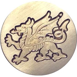 Welsh Dragon Mythical Creature - 1" Diameter Wax Seal Stamp by Seasons Creations
