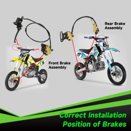 XIKOBY Pit Bike Front Brake & 12mm Rear Hydraulic Disc Brake Caliper Assembly Compatible with Apollo SSR 125cc 110cc Tao Tao Coolster Roketa X-pro 4-Stroke 50cc 70cc 90cc Chinese Dirt Bike Parts
