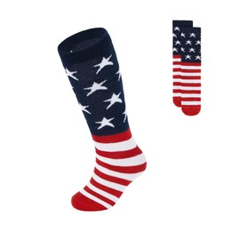 Kids Toddler Youth Cotton Soccer Socks Knee High Soft Tube Socks Long Sport Stockings for Boys Girls 1Pc American Flag 6-9 Years