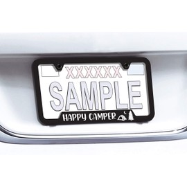 Adventure License Plate Frame Happy Camper UV Printed Plastic