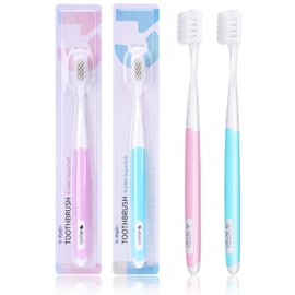 Y-Kelin Super Soft Toothbrushes for Adult and Kids - High Density Manual Tooth Brush for Sensitive Gum - Effective Cleaning (4 pack)