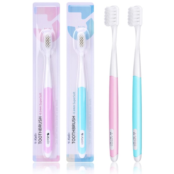 Y-Kelin Super Soft Toothbrushes for Adult and Kids - High Density Manual Tooth Brush for Sensitive Gum - Effective Cleaning (4 pack)
