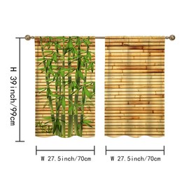 Mightree Short Tier Curtains for Kitchen Bathroom, Green Bamboo Cafe Curtains, Soft Airy Kitchen Sink Curtains with Kitchen Bathroom Window Curtains, 39" L x 27.5" W, 2 Panels