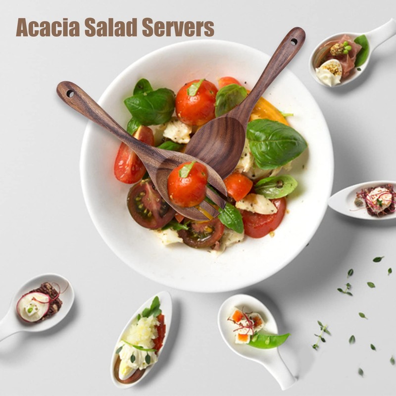 jingfei Wood Salad Servers for Kitchen Wooden Baking Salad Making