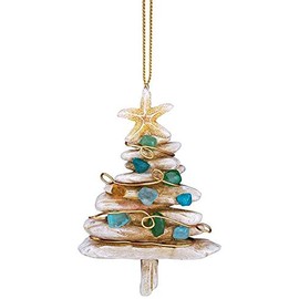 Cape Shore Christmas Tree Driftwood Beach Resin Ornament Decoration