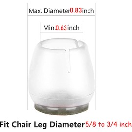 32 Pack Round Chair Leg Feet Wood Floor Protectors Set, Furniture Felt Pads, Round (Clear Gray 5/8 to 3/4")