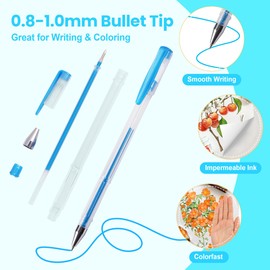 120 Colors Gel Pens, Colored Neon Glitter Pen for Adult Coloring Books, 40% More Ink Fine Point Gel Markers Set, Art Supplies Gift for Kids Adults Drawing Doodling Scrapbook Journaling