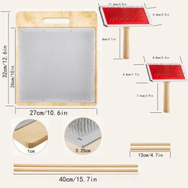 JZCHBL 6PCS Wool Blending Board Carding Brush Set, Yarn Making Kit, 4 Wood Craft Sticks Two Brushes for Combing