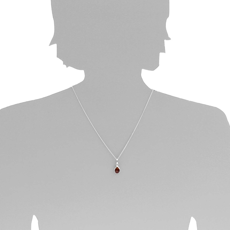 Ostsee-Schmuck Enela Necklace with Pendant 925/000 Silver Amber, Sterling Silver,