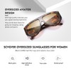SCVGVER Oversized Sunglasses Womens, Aviator Sunglasses for Women Men, Retro