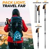 Foxelli Carbon Fiber Trekking Poles – Lightweight Collapsible Hiking Poles