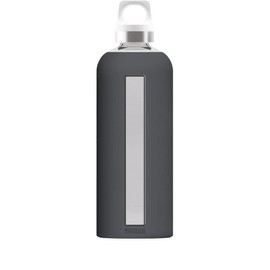 SIGG - Star Water Bottle - BPA-Free, Leak-Proof Glass Bottle, Anti-Shock - Non-Slip Silicone Case - Designed in Switzerland - Shade - 28 Oz