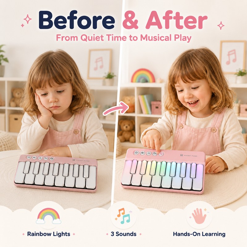 Kids Mini Piano Toy for Early Music Learning – Rainbow