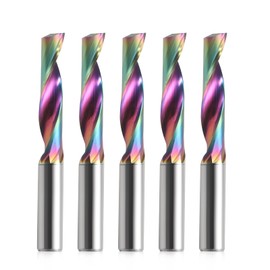 Trvoxviq CNC Milling Cutter with a Groove for Aluminium, 6 mm Shank, Single Flute End Mill, Spiral Mill Bit Solid Carbide with DLC Coating, 6 mm Cutting Diameter End Mill, Solid Carbide End Mill, Pack