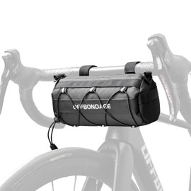 OFFBONDAGE Bicycle Front Bag, Handlebar Bag, 6.6 gal (2 L), Large Capacity, 4-Way, Small, Lightweight, Road Bike Bag, Accessory Storage, Shoulder Strap, Fastening, Easy Installation, Mountain Bikes, MTB, Cycling, Commuting to Work or School
