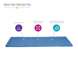 Duro-Med Egg Crate Convoluted Bed Pad Hospital-Size Bed Pad, Blue, 33 x 72 x 3 Inch