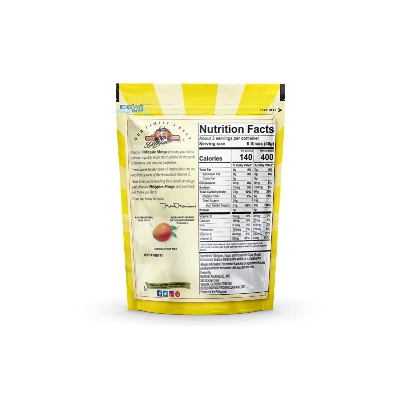 Mariani Dried Fruit, Phillippine Mango, 4 Oz