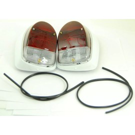 Unbranded Tail Light Assembly Left & Right Red & Clear Lens Fits Volkswagen Type1 Bug