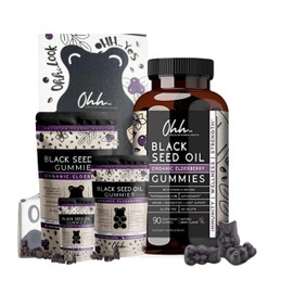 Organic Ethiopian & Turkish Black Seed Oil Elderberry Vegan Gummies w/ Zinc & Vitamin D, 3.3% Thymoquinone - Cold Pressed - 90 Count + 3 Shareable Pouch Packs 15 Count Each - On Go Gift Try Size