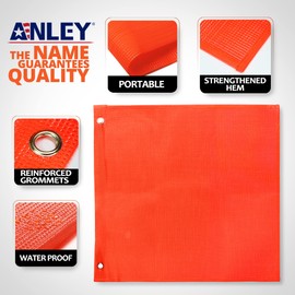 Anley 18x18 Inch Orange Warning Sign Safety Flags for Truck, Trailer, Car & Oversize Load Vehicle - Grommets and Bungee Cords - Vinyl Coated Nylon, Mesh Construction & Bright Color (Pack of 2)